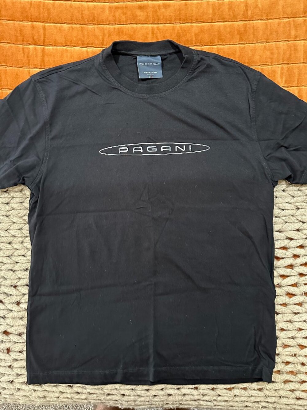 Pagani Team Collection Black Logo T-Shirt Made in Italy
